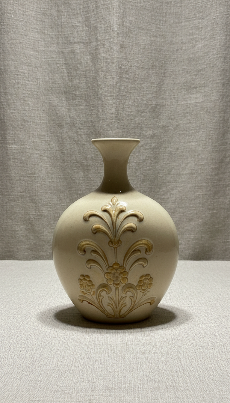 Ivory Motif Ceramic Vase