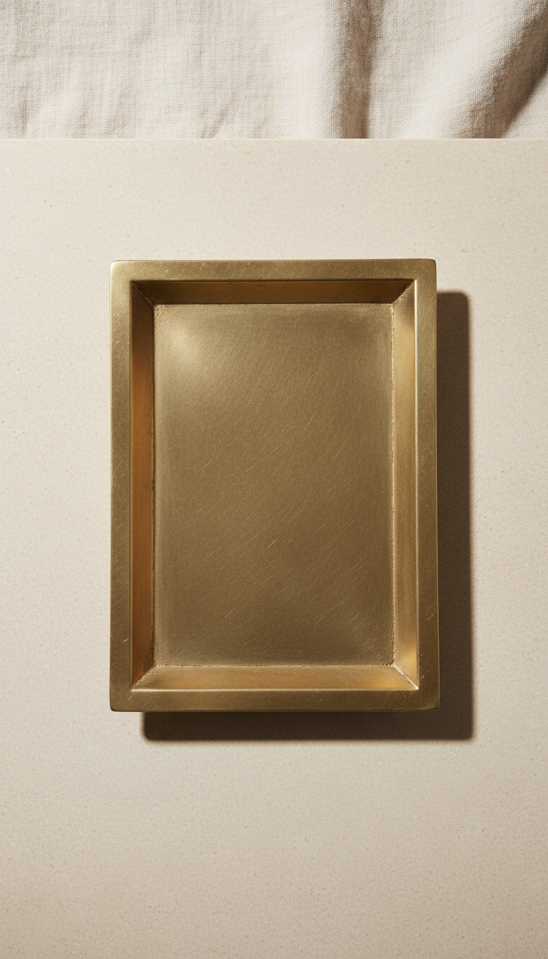 Antique Gold Brushed Metal Tray