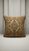 Patterned Cushion in Warm Umber and Sand