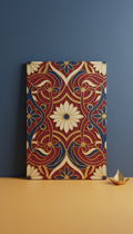 Maroon and Gold Wall Art Panel with Contemporary Indian Motif