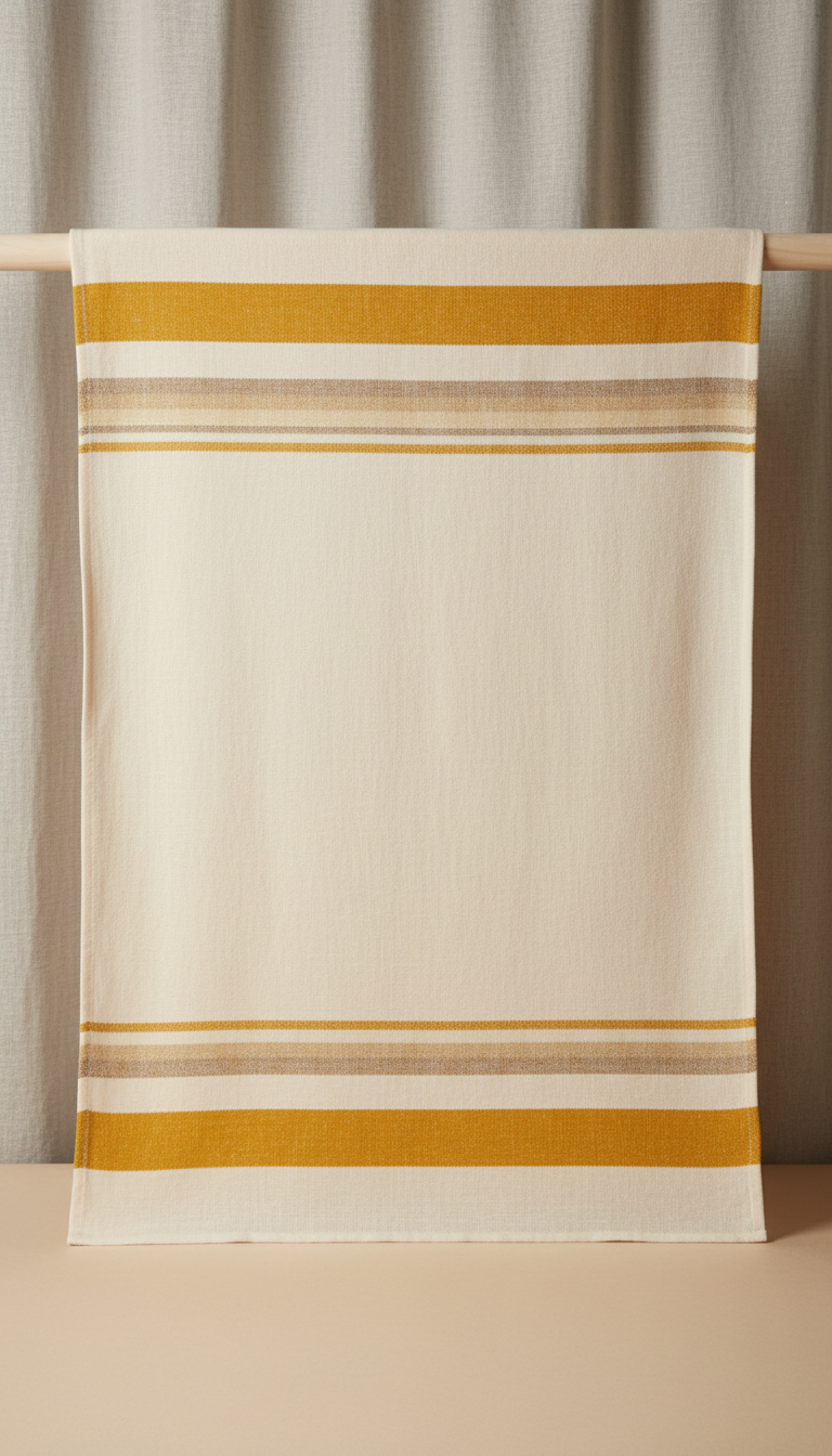 Saffron-Accented Linen Throw