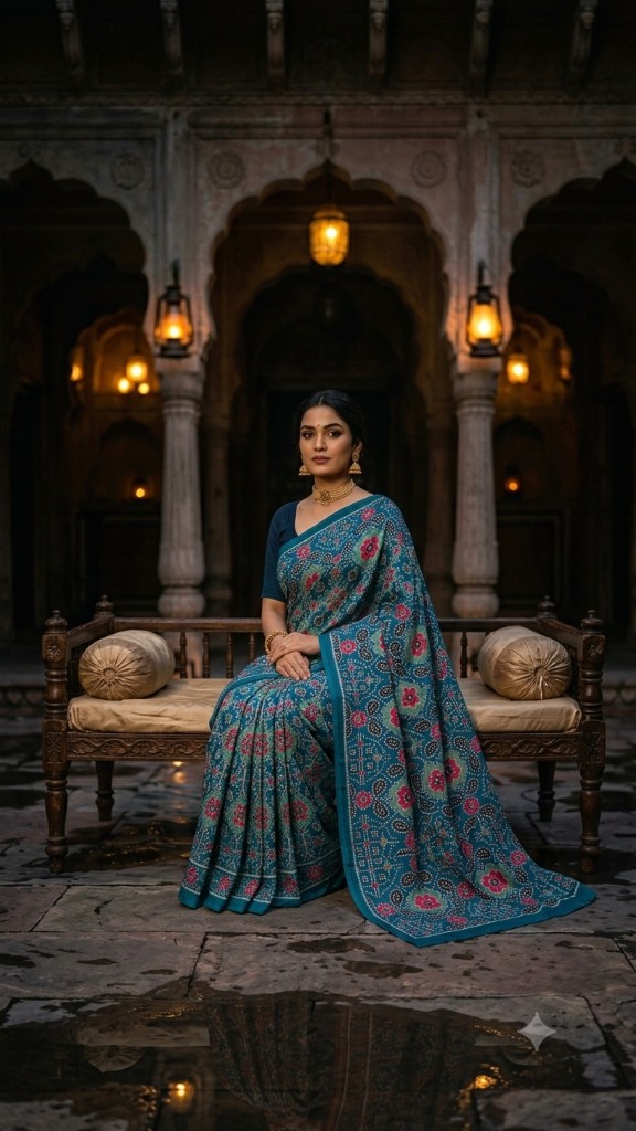 Peacock Teal Festive Saree